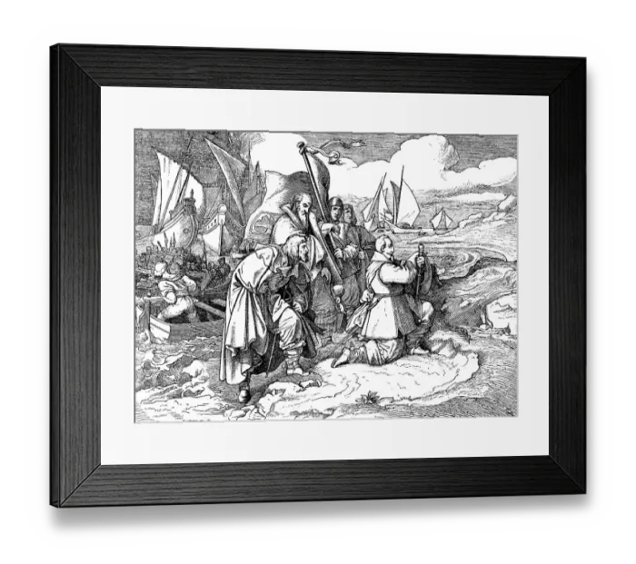 Framed Print : Historische Zeichnung, Gustav II