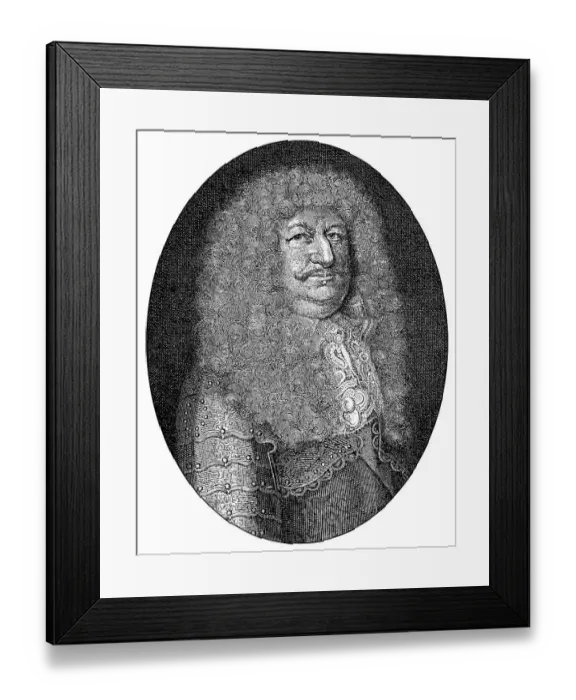 Framed Print : Historische Zeichnung, Portrait von Friedrich Wilhelm von Brandenburg
