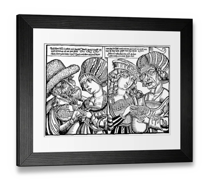 Framed Print : Historischer Holzschnitt aus dem Mittelalter Framed Print : Historischer Holzschnitt aus dem Mittelalter