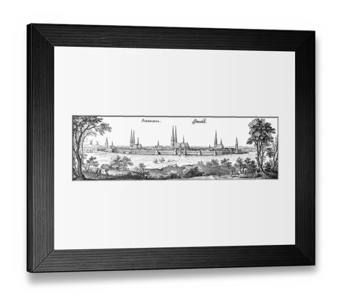 Framed Print : Panoramic view of the Stenadal skyline