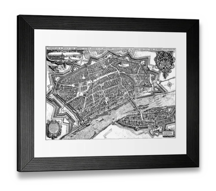 Framed Print : Panoramic view Frankfurt, Main