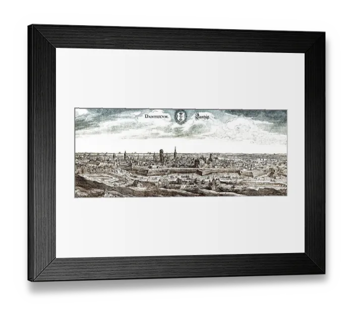 Framed Print : Panoramic view of Danzig or GdaNsk