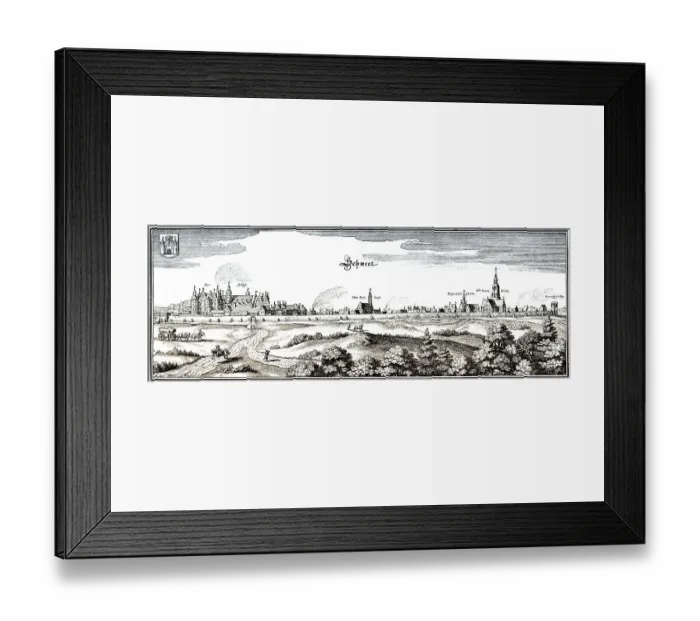 Framed Print : Panoramic view Schwedt  /  Oder, 17th century