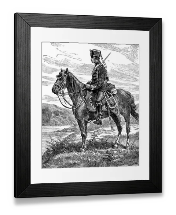 Framed Print : Historical drawing, a Prussian Hussar