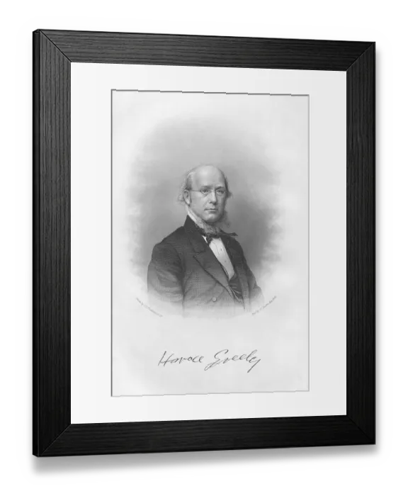 Framed Print : Horace Greeley (1811-1872) was an American newspaper editor Framed Print : Horace Greeley (1811-1872) was an American newspaper editor