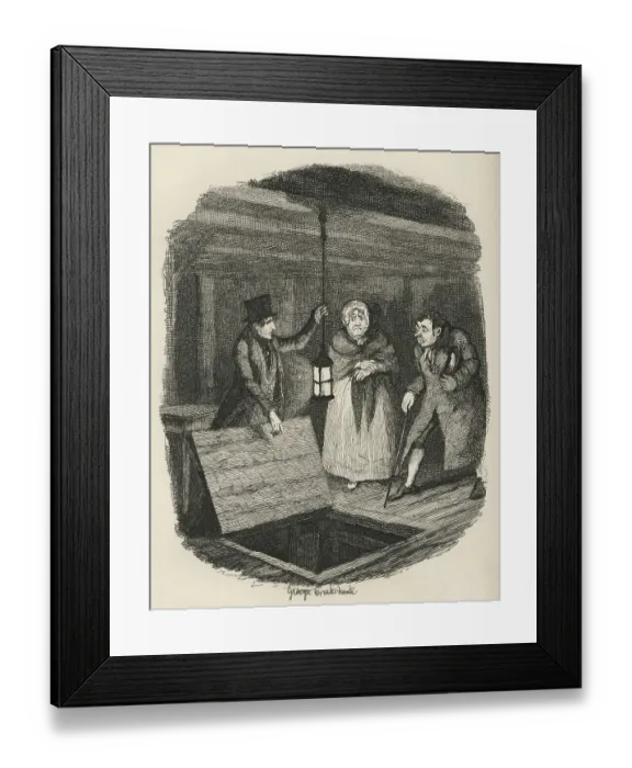 Framed Print : The Evidence destroyed. 19th century illustration from Charles Dickens Oliver Twist