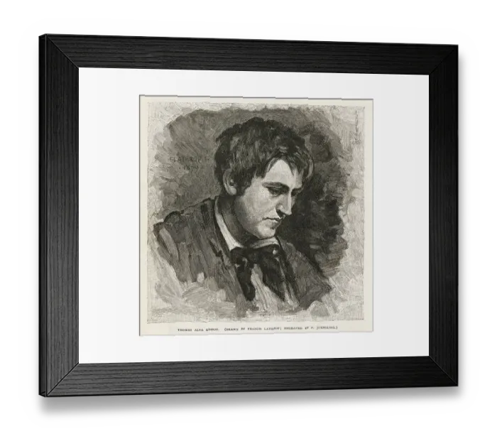 Framed Print : Thomas Alva Edison engraved portrait from a 1879 magazine Framed Print : Thomas Alva Edison engraved portrait from a 1879 magazine