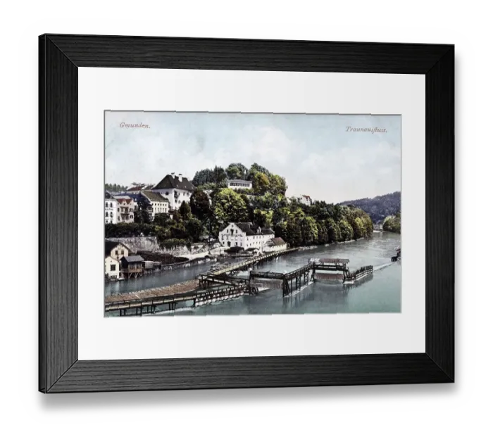 Framed Print : Traun river near Gmunden, Upper Austria Framed Print : Traun river near Gmunden, Upper Austria