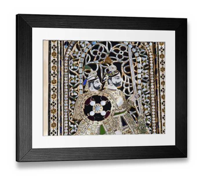 Framed Print : Depiction of soldiers, elaborate inlay Framed Print : Depiction of soldiers, elaborate inlay