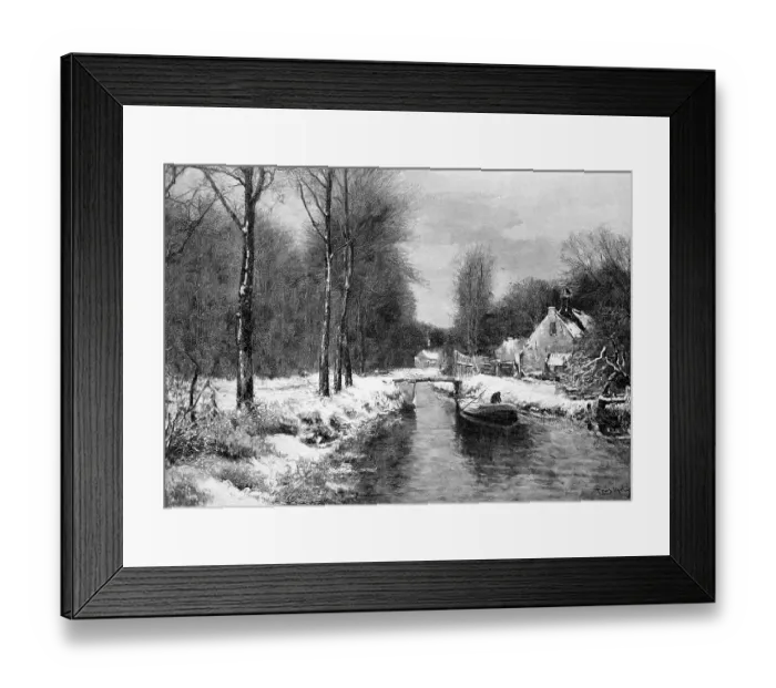 Framed Print : Woodcut A Winter Day Framed Print : Woodcut A Winter Day