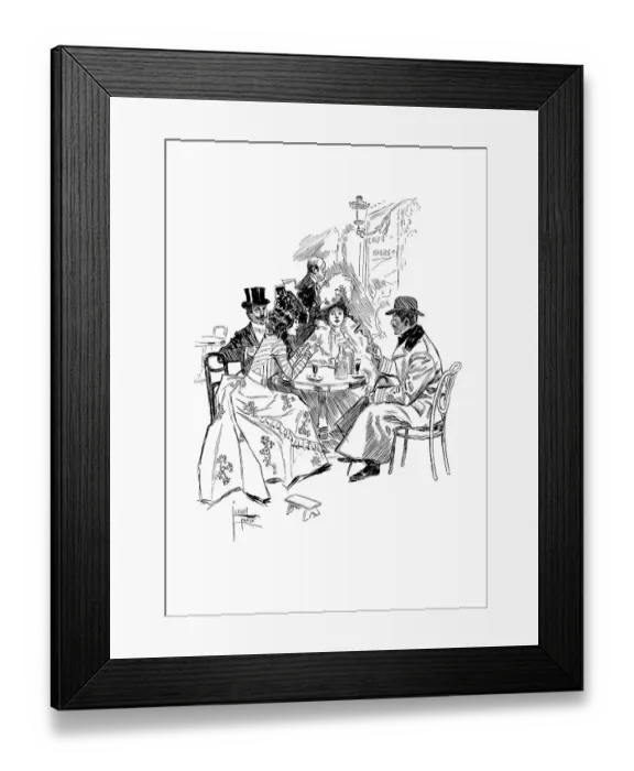 Framed Print : Woodcut A Spring Day in Paris