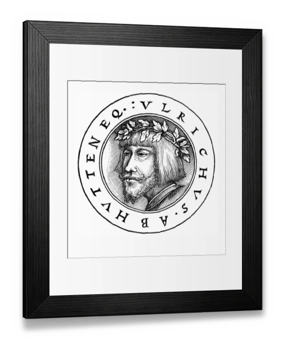 Framed Print : Portrait of Ulrich von Hutten, historic depiction in Deutsche Literaturgeschichte Framed Print : Portrait of Ulrich von Hutten, historic depiction in Deutsche Literaturgeschichte