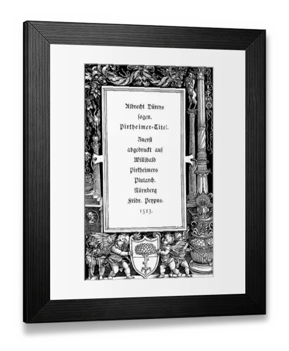Framed Print : Albrecht Duerer's so-called Pirkheimer Titel Framed Print : Albrecht Duerer's so-called Pirkheimer Titel