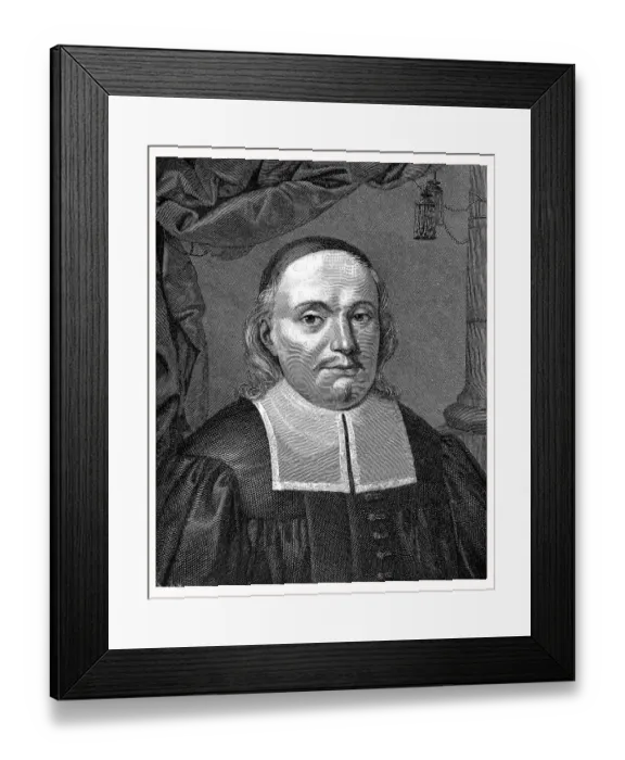 Framed Print : Portrait of Paul Gerhardt, historic depiction in Deutsche Literaturgeschichte