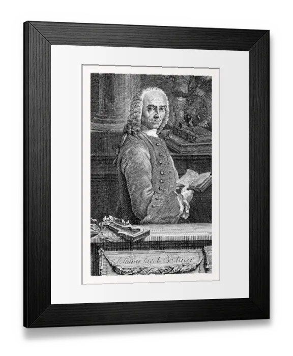Framed Print : Johann Jacob Bodmer, after an engraving from 1758 Framed Print : Johann Jacob Bodmer, after an engraving from 1758