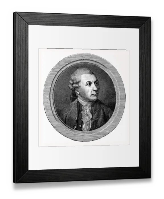 Framed Print : Klopstock in his middle age, historic depiction in Deutsche Literaturgeschichte