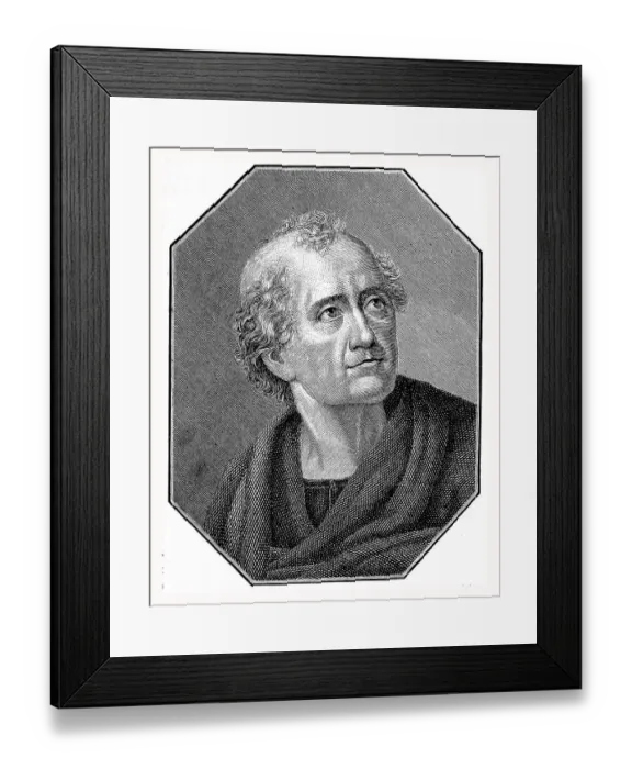 Framed Print : The old Klopstock, historic depiction in Deutsche Literaturgeschichte
