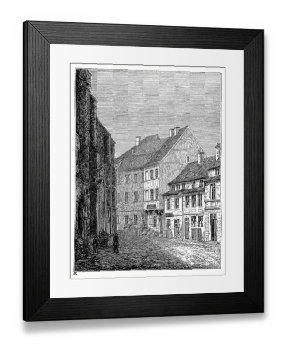 Framed Print : Gotthold Ephraim Lessing, home in Berlin Nikolaikirchhof 10