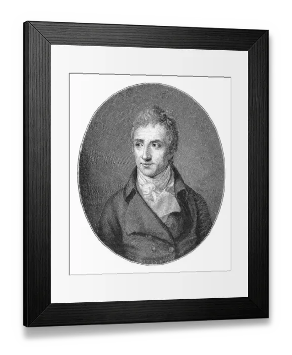Framed Print : August von Kotzebue, historical illustration in Deutsche Literaturgeschichte or German literature from 1885