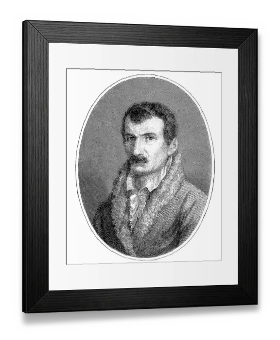 Framed Print : Seume, drawn in 1809, historic illustration from Deutsche Literaturgeschichte Framed Print : Seume, drawn in 1809, historic illustration from Deutsche Literaturgeschichte