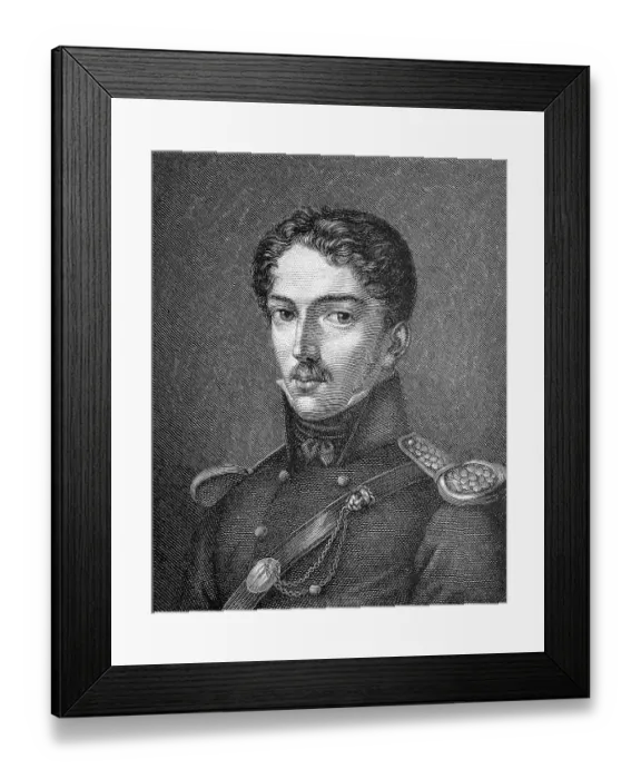 Framed Print : Theodor Koerner wearing the uniform of the Luetzower army Framed Print : Theodor Koerner wearing the uniform of the Luetzower army