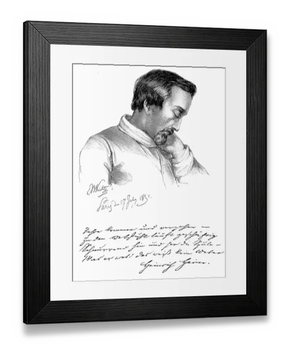 Framed Print : Heinrich Heine during his illness