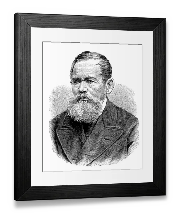 Framed Print : Heinrich Laube, historic illustration from History of German Literature from 1885
