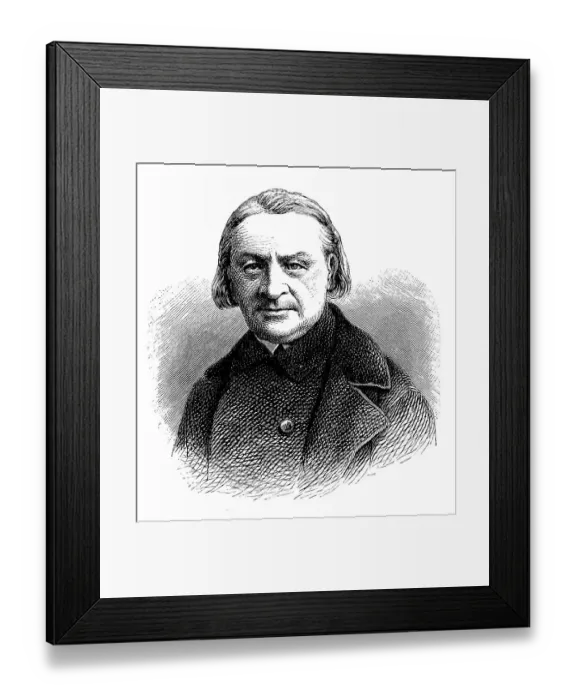 Framed Print : Wolfgang Menzel, historic illustration from History of German Literature from 1885 Framed Print : Wolfgang Menzel, historic illustration from History of German Literature from 1885