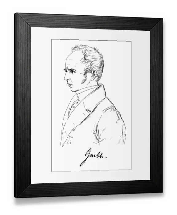 Framed Print : Christian Dietrich Grabbe, historic illustration from History of German Literature from 1885