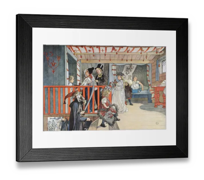 Framed Print : Name Day, illustration in The House in the Sun by Carl Larsson