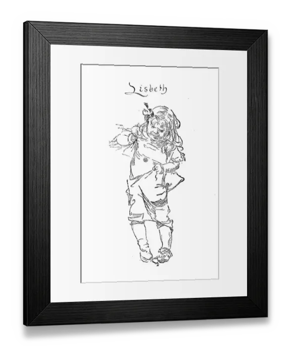 Framed Print : Lisbeth, illustration in The House in the Sun by Carl Larsson
