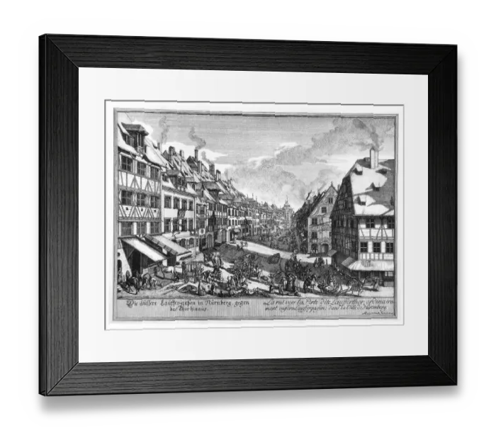 Framed Print : The outer runner-streets of Nuremberg against the gate