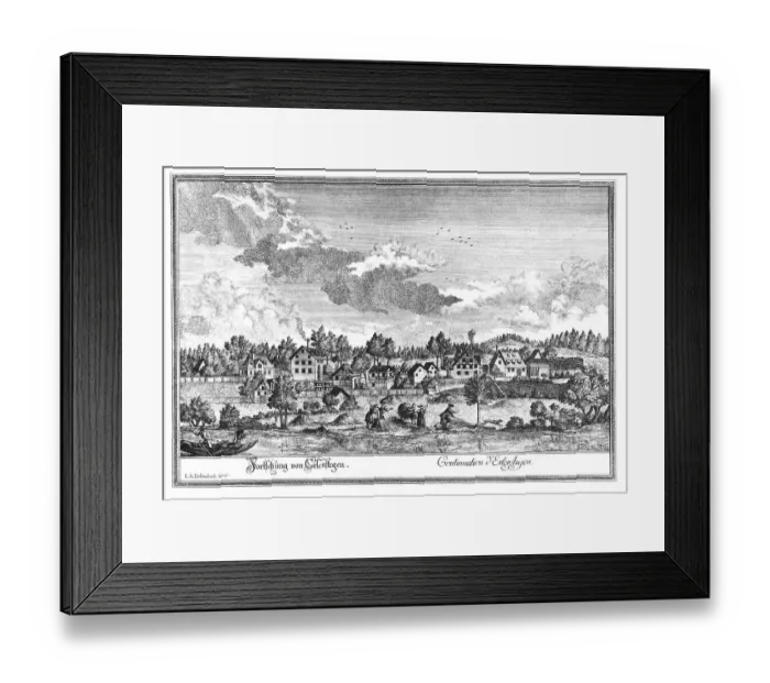 Framed Print : Continuation of Erlenstegen, old woodcut from the 18th Century Framed Print : Continuation of Erlenstegen, old woodcut from the 18th Century