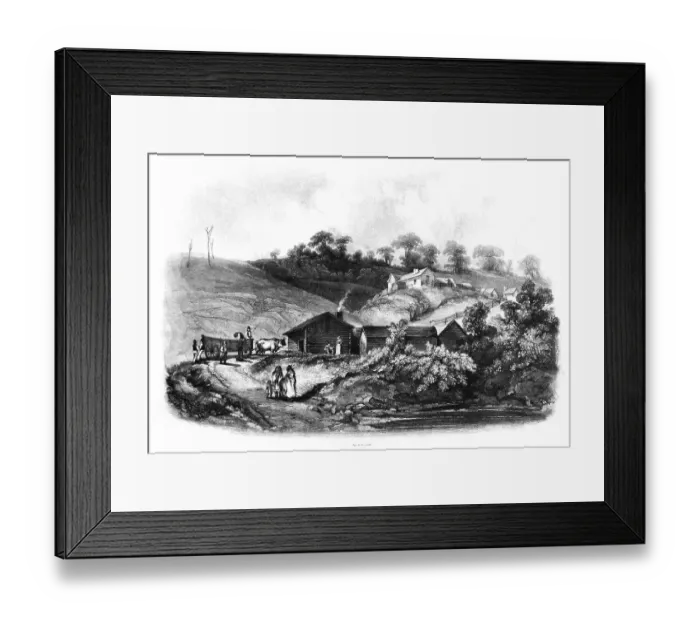 Framed Print : Bellevue on the Missouri, illustration from Travels in the Interior of North America Framed Print : Bellevue on the Missouri, illustration from Travels in the Interior of North America