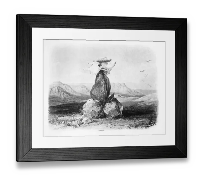Framed Print : Magic pile erected by the Assiniboin Indians