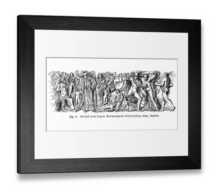 Framed Print : Image, relief on Prometheus sarcophagus
