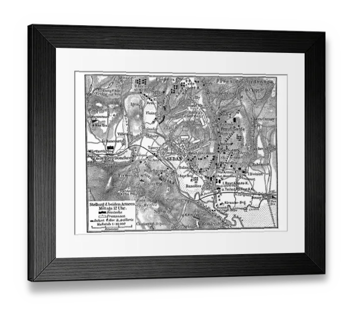 Framed Print : Map of the Battle of Sedan, 1st September 1870 Framed Print : Map of the Battle of Sedan, 1st September 1870