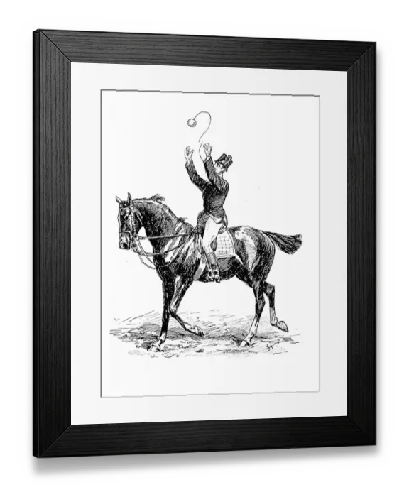 Framed Print : Ball game on horseback, Modern Art in Master Woodcuts