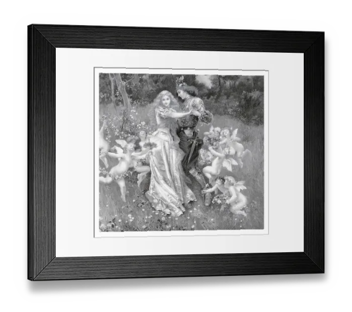 Framed Print : Love in Spring, an illustration from Moderne Kunst in Meisterholzschnitten Framed Print : Love in Spring, an illustration from Moderne Kunst in Meisterholzschnitten