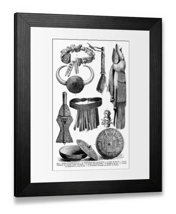 Framed Print : African Culture II, an illustration from Meyers Konversations-Lexikon Framed Print : African Culture II, an illustration from Meyers Konversations-Lexikon