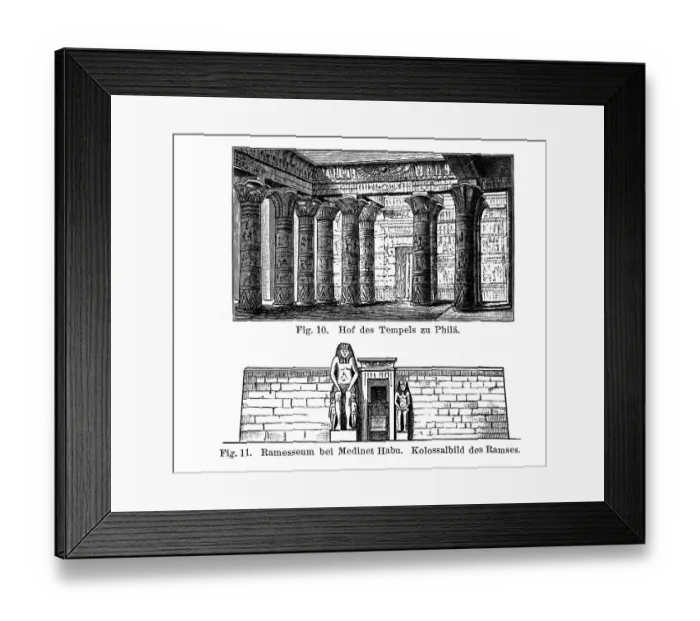 Framed Print : Egyptian temple, courtyard of the Temple at Philae