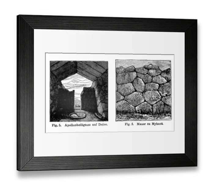 Framed Print : Sanctuary of Apollo at Delos, wall of Mykena