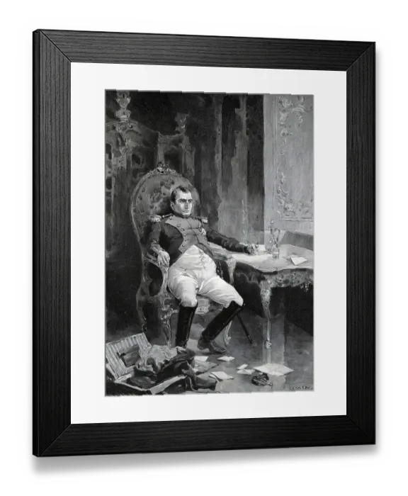 Framed Print : Napoleon taking poison in the Palace of Fontainebleau