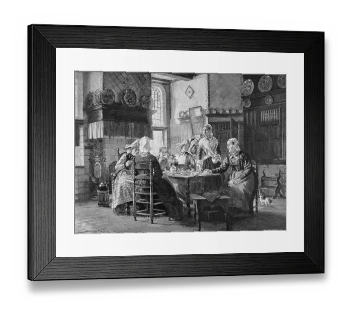 Framed Print : Tea time, illustration from the yearbook Modern Art in Master Woodcuts Framed Print : Tea time, illustration from the yearbook Modern Art in Master Woodcuts