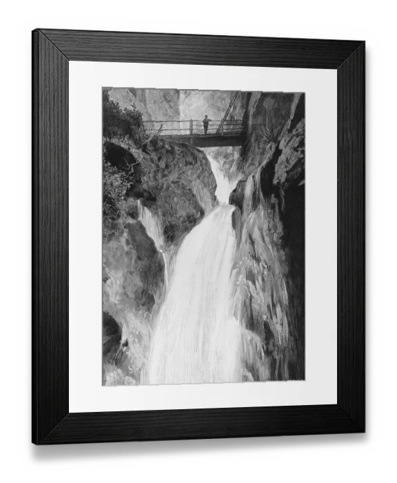 Framed Print : Ponal Falls at Lake Garda, illustration from the yearbook