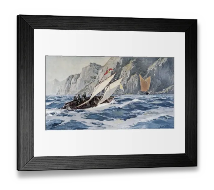 Framed Print : Austrian customs police following a suspicious boat on Lake Garda
