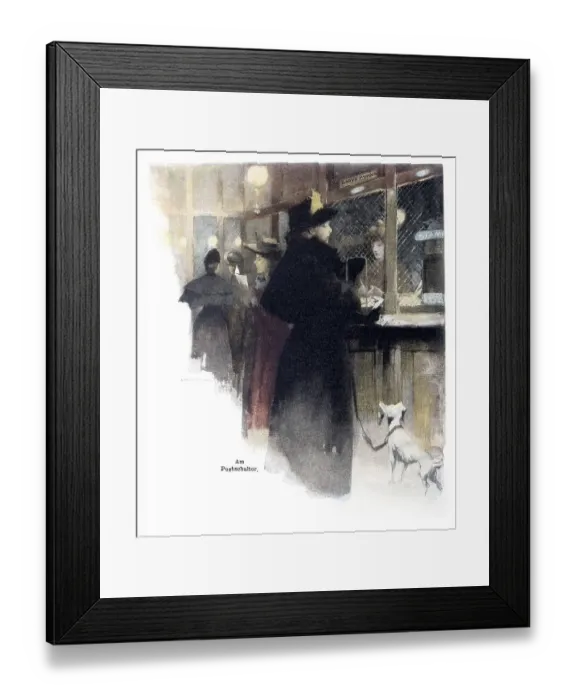 Framed Print : At the post office, illustration from the Yearbook of Modern Art in Master Woodcuts