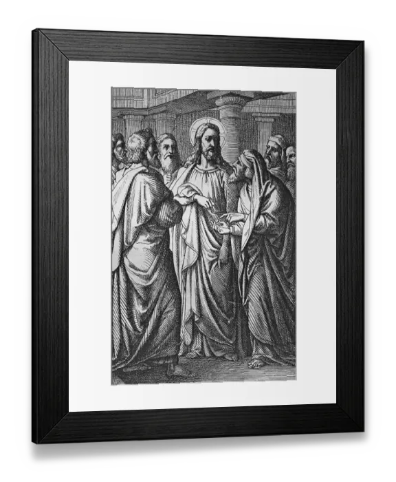 Framed Print : The Tribute Money, historic steel engraving from 1860 Framed Print : The Tribute Money, historic steel engraving from 1860