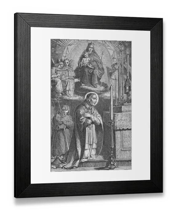 Framed Print : St. Alphonsus of Liguori, historic steel engraving from 1860