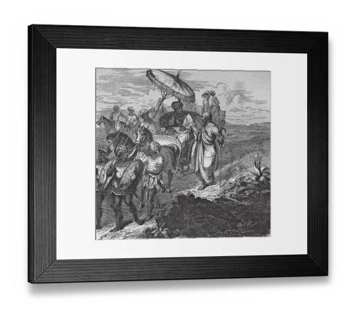 Framed Print : Philip teaching the eunuch of Queen Candaze about Christianity Framed Print : Philip teaching the eunuch of Queen Candaze about Christianity